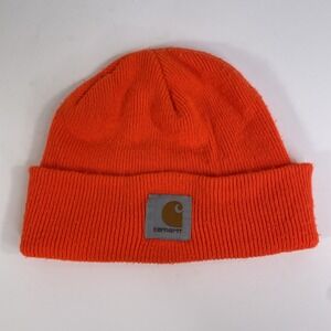 Carhartt Neon Orange Beanie for Adults Cuffed Knit for High Visibility Hunting
